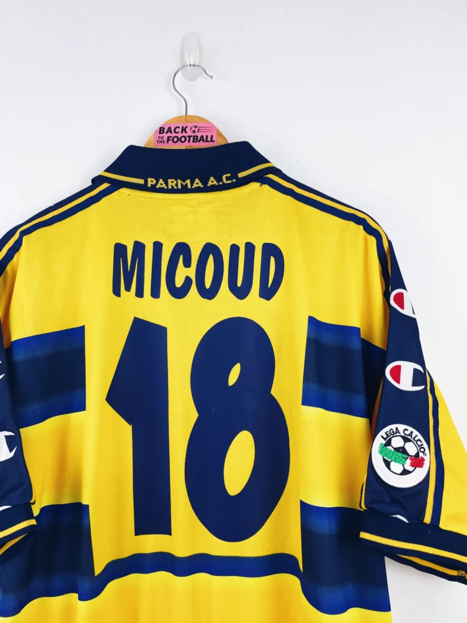 maillot vintage domicile Parme 2000/2001 floqué Micoud #18