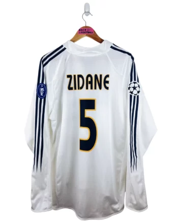 maillot vintage domicile Real Madrid 2004/2005 manches longues floqué Zidane #5