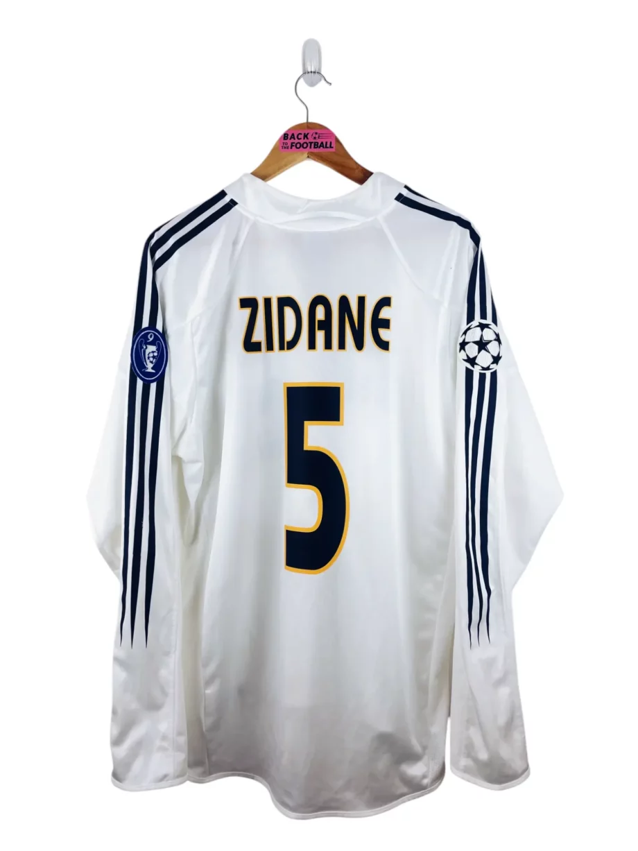 maillot vintage domicile Real Madrid 2004/2005 manches longues floqué Zidane #5