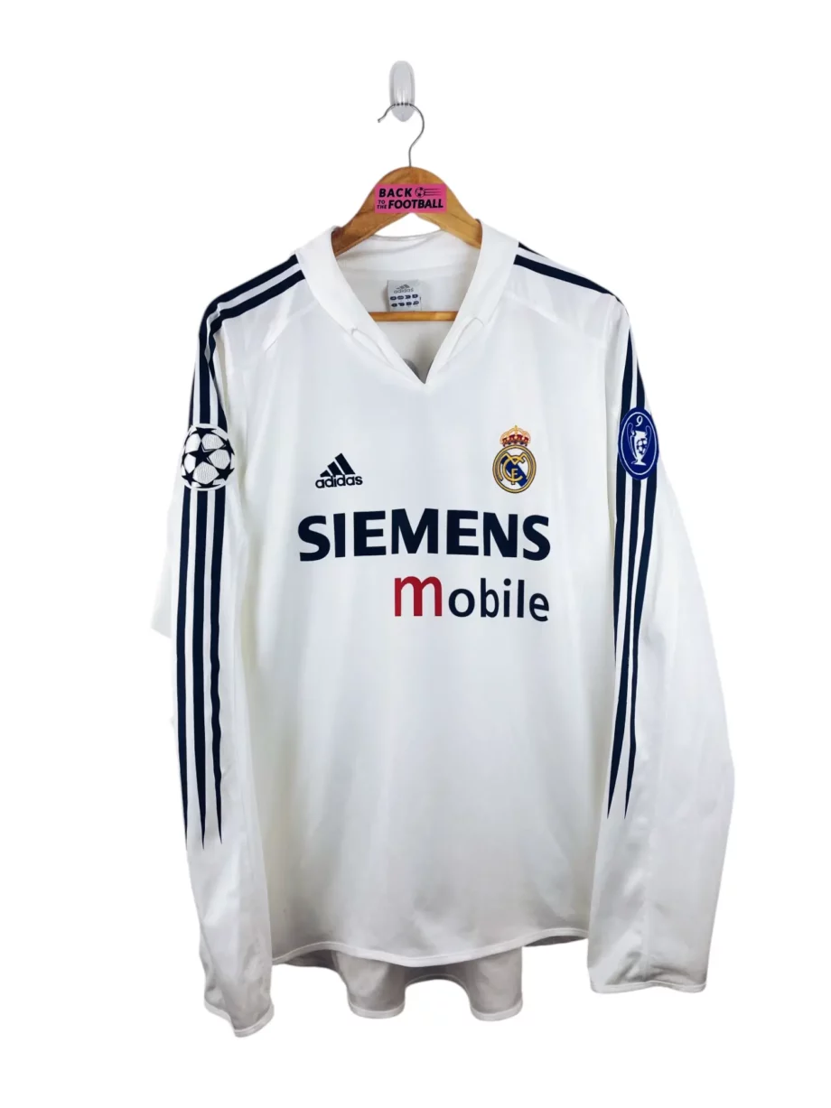 maillot vintage domicile Real Madrid 2004/2005 manches longues floqué Zidane #5