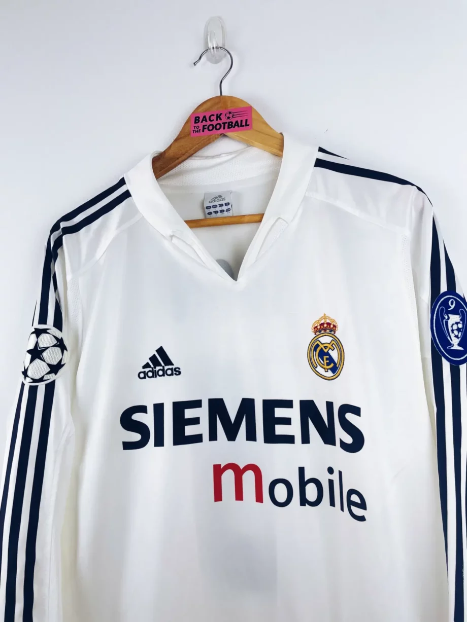 maillot vintage domicile Real Madrid 2004/2005 manches longues floqué Zidane #5