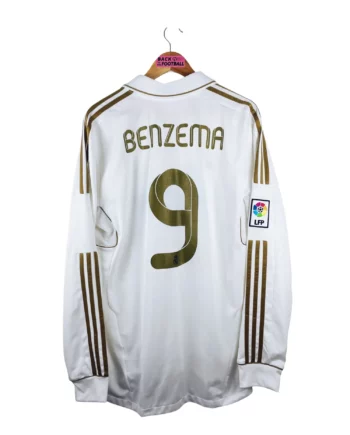 maillot vintage domicile Real Madrid 2011/2012 manches longues floqué Benzema #9