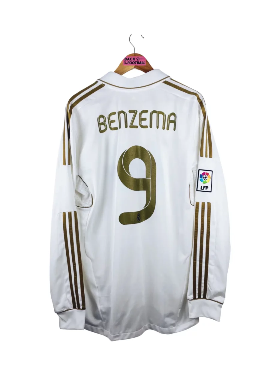 maillot vintage domicile Real Madrid 2011/2012 manches longues floqué Benzema #9