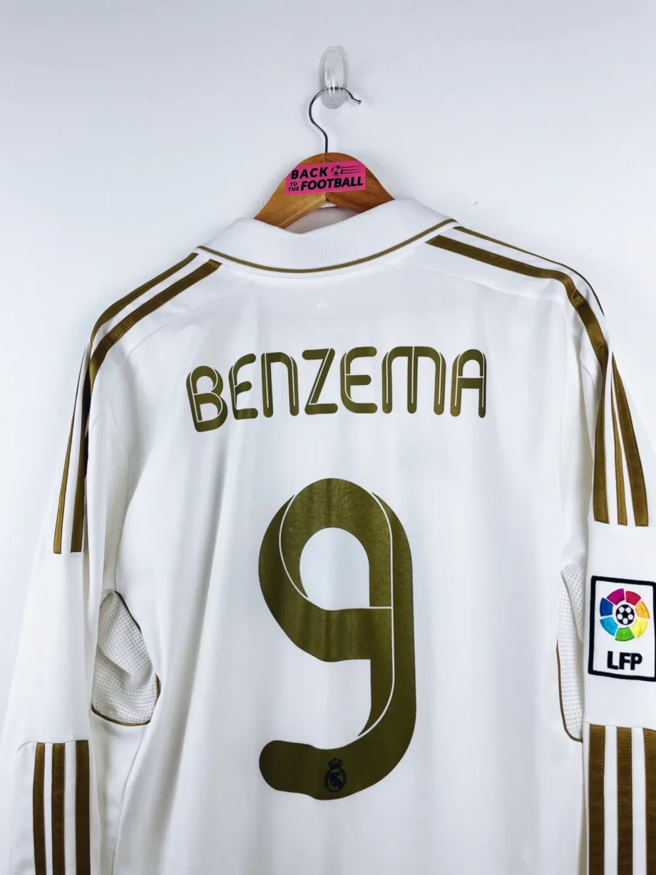 maillot vintage domicile Real Madrid 2011/2012 manches longues floqué Benzema #9