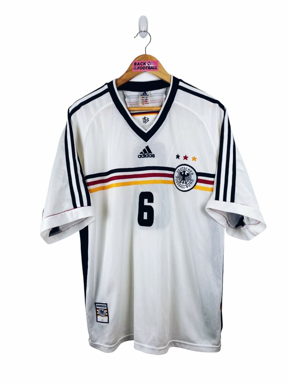 maillot vintage domicile Allemagne 1998 préparé (match issue) ou porté (match worn) par le numéro 6