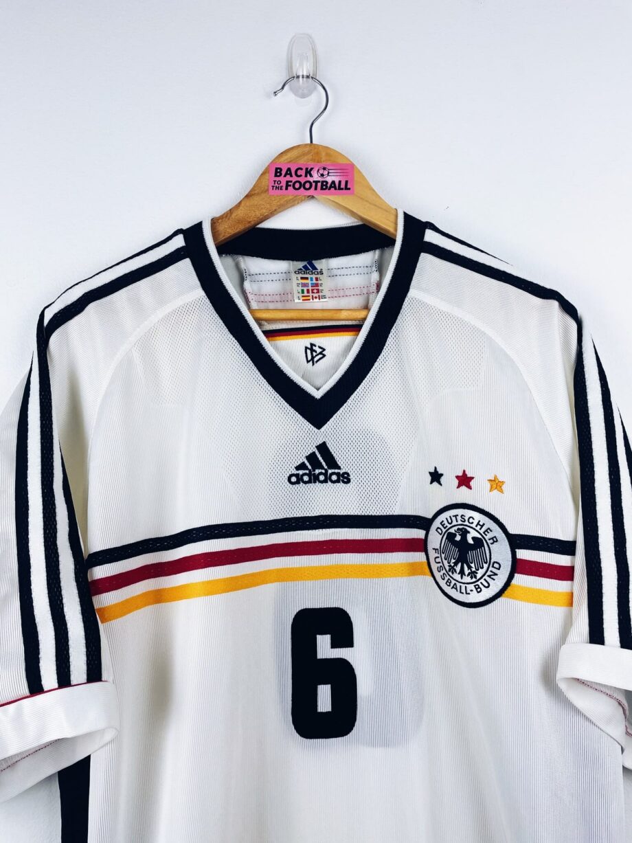 maillot vintage domicile Allemagne 1998 préparé (match issue) ou porté (match worn) par le numéro 6