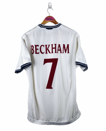 maillot vintage domicile Angleterre 1999/2001 floqué Beckham #7