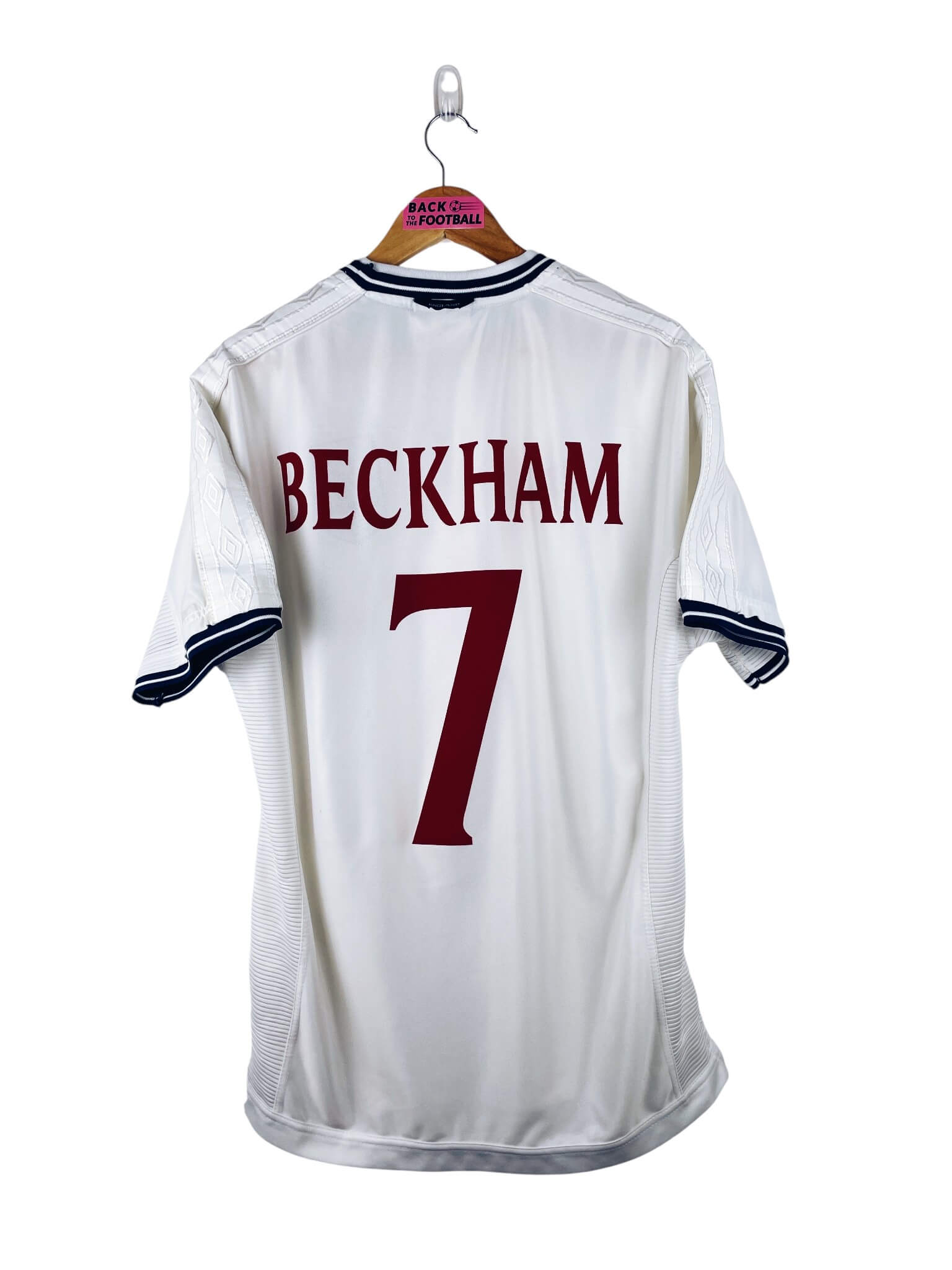maillot vintage domicile Angleterre 1999/2001 floqué Beckham #7