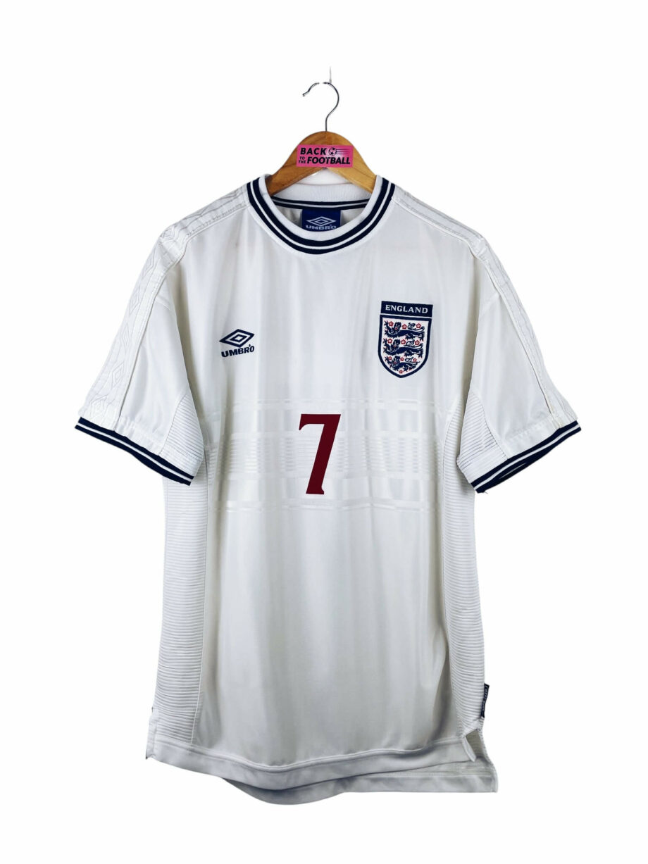 maillot vintage domicile Angleterre 1999/2001 floqué Beckham #7