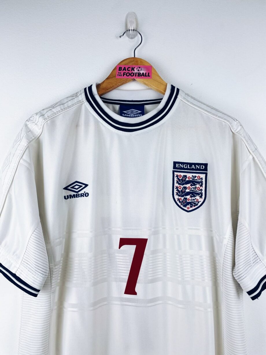 maillot vintage domicile Angleterre 1999/2001 floqué Beckham #7
