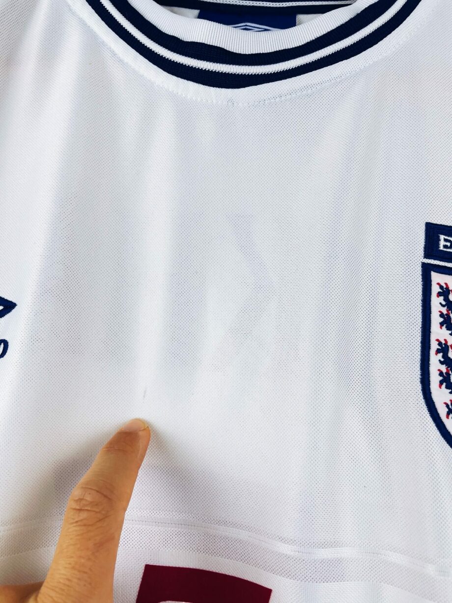 maillot vintage domicile Angleterre 1999/2001 floqué Beckham #7