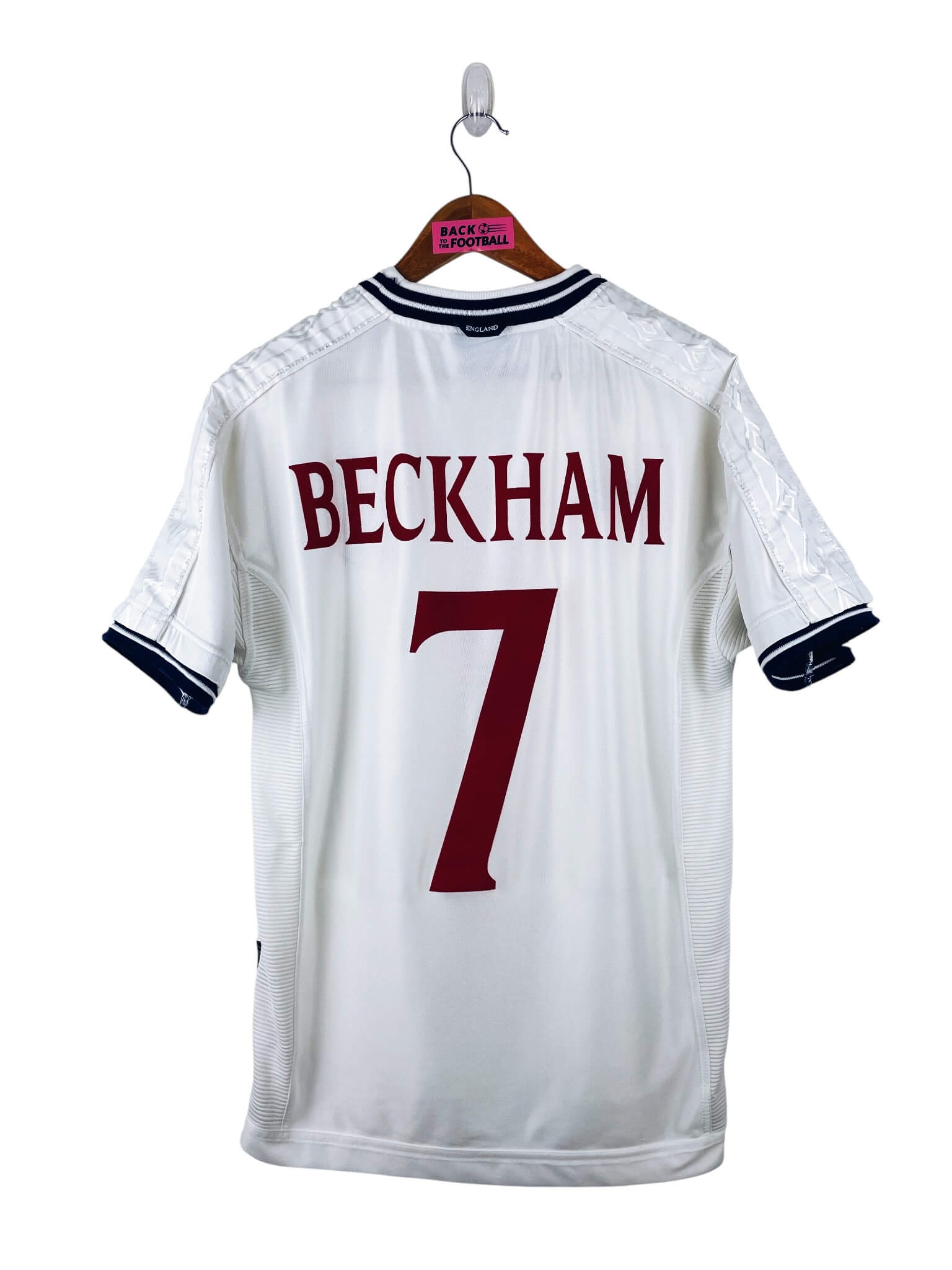 maillot vintage domicile Angleterre 1999/2001 floqué Beckham #7