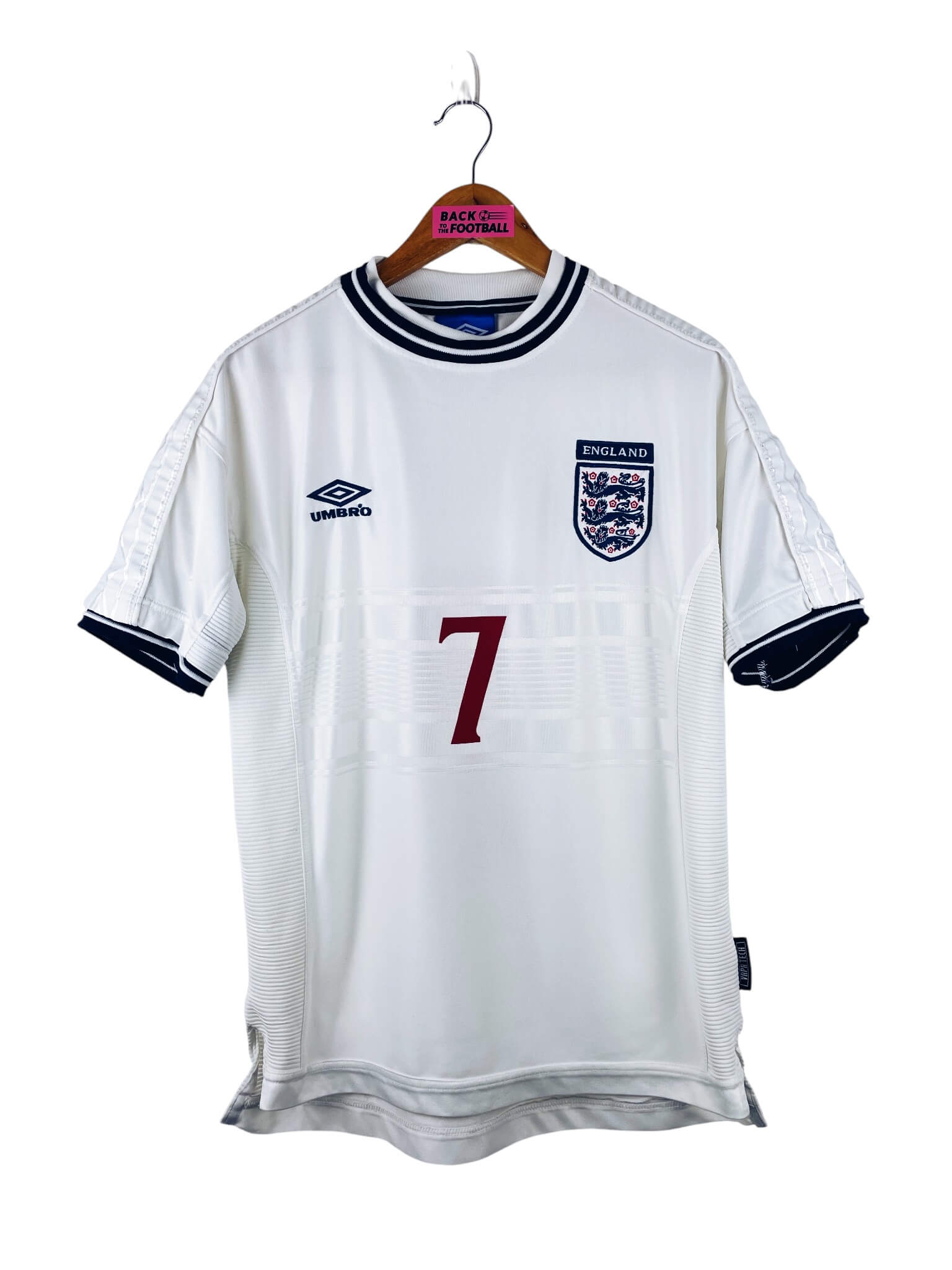 maillot vintage domicile Angleterre 1999/2001 floqué Beckham #7