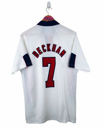 maillot vintage domicile Angleterre 1998 floqué Beckham #7