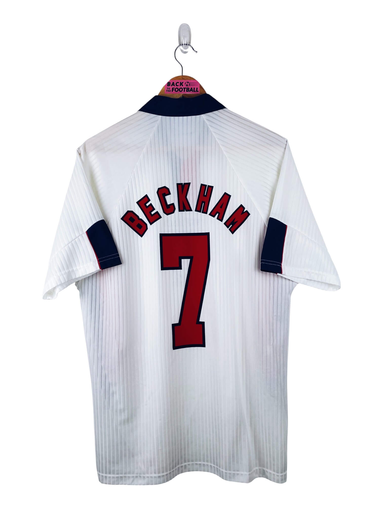 maillot vintage domicile Angleterre 1998 floqué Beckham #7