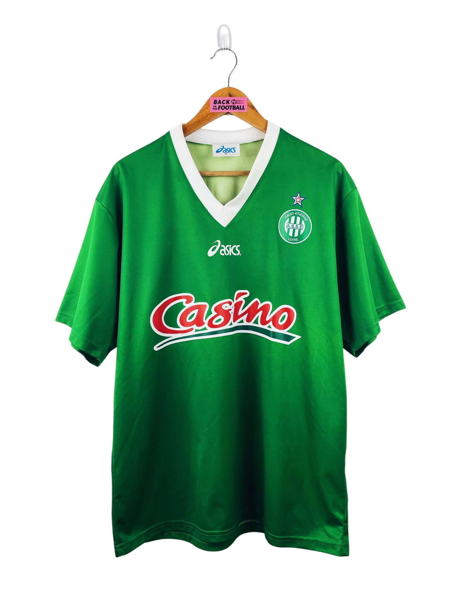 maillot vintage domicile AS Saint-Etienne 1998/1999 porté (match worn) par Sablé #27