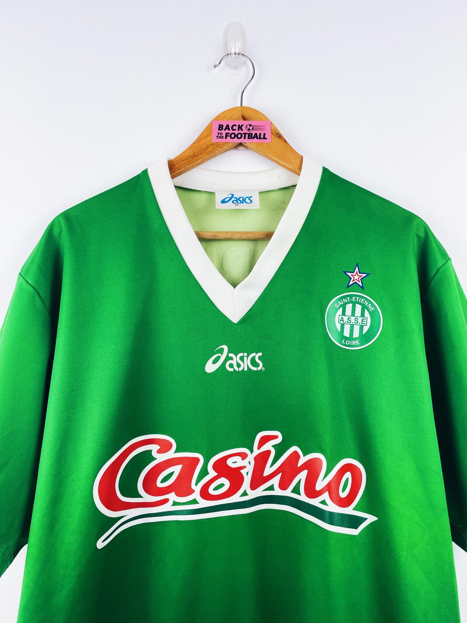 maillot vintage domicile AS Saint-Etienne 1998/1999 porté (match worn) par Sablé #27