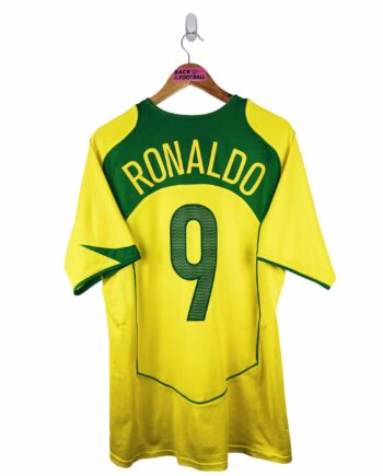 maillot vintage domicile Brésil 2004 floqué Ronaldo #9