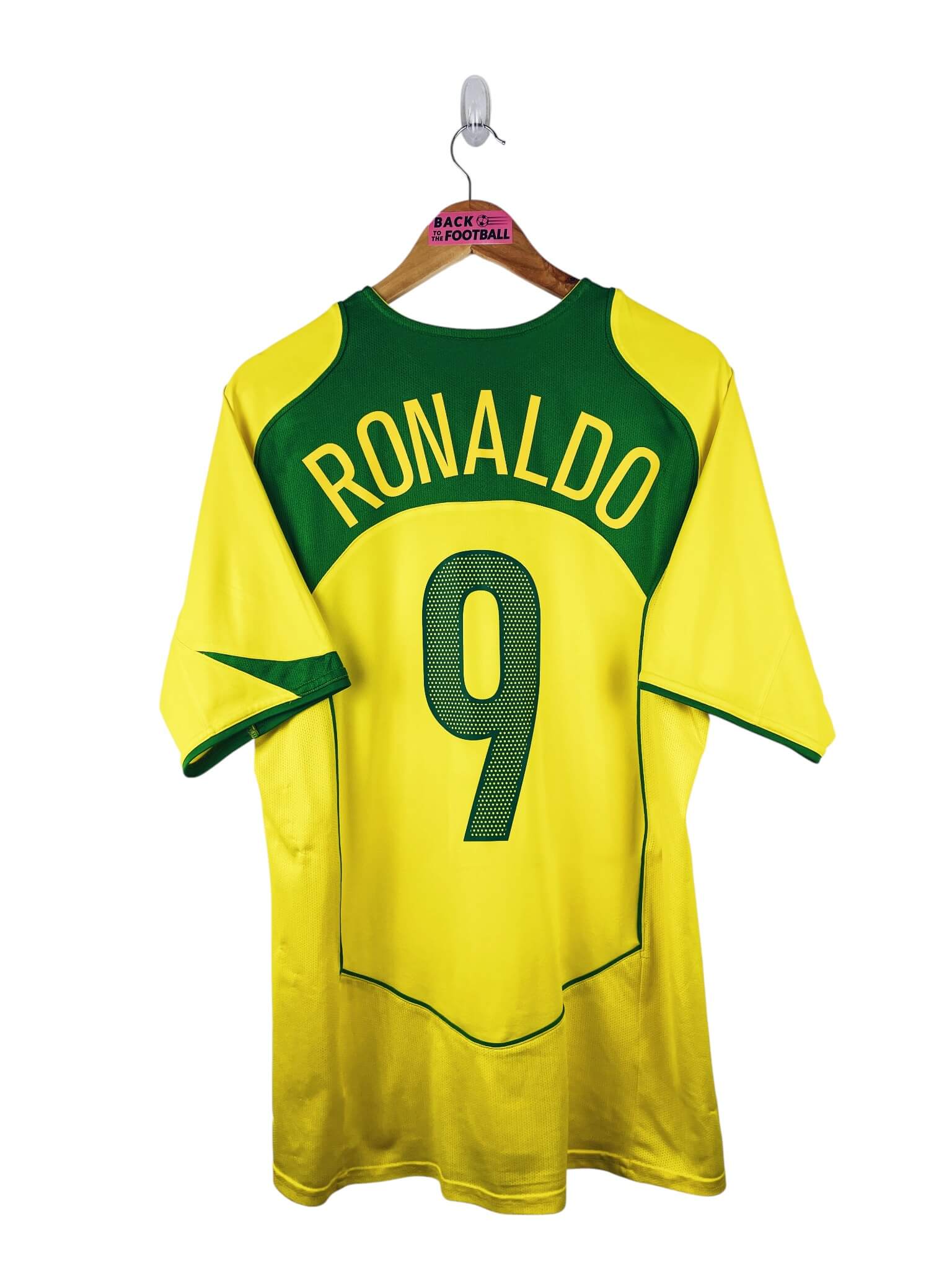maillot vintage domicile Brésil 2004 floqué Ronaldo #9