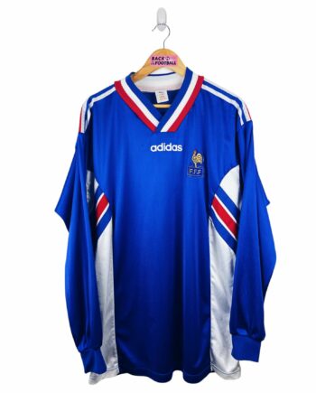 maillot vintage domicile équipe de France espoirs 1996 porté (match worn) ou préparé (match issue) par le numéro 2