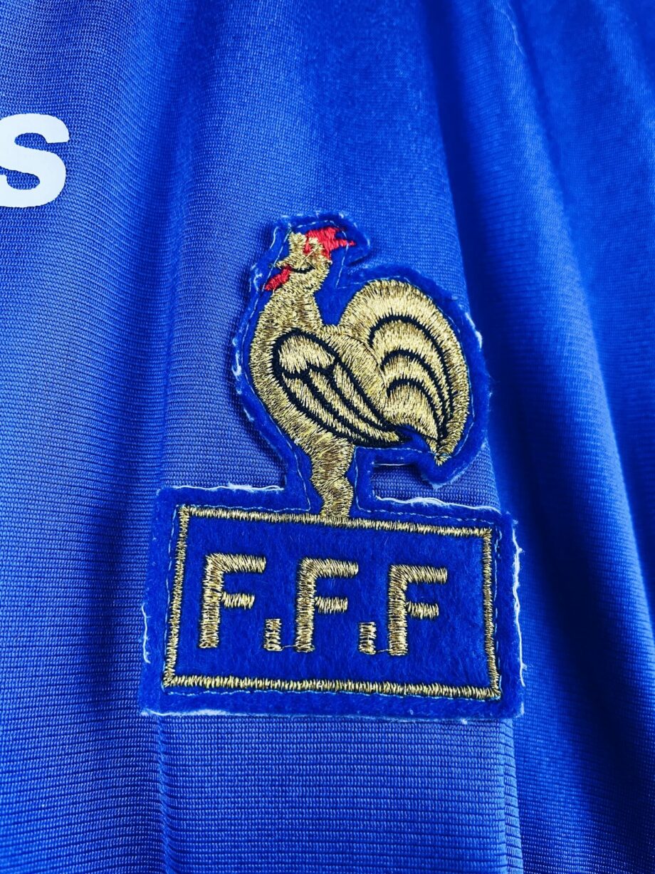 maillot vintage domicile équipe de France espoirs 1996 porté (match worn) ou préparé (match issue) par le numéro 2
