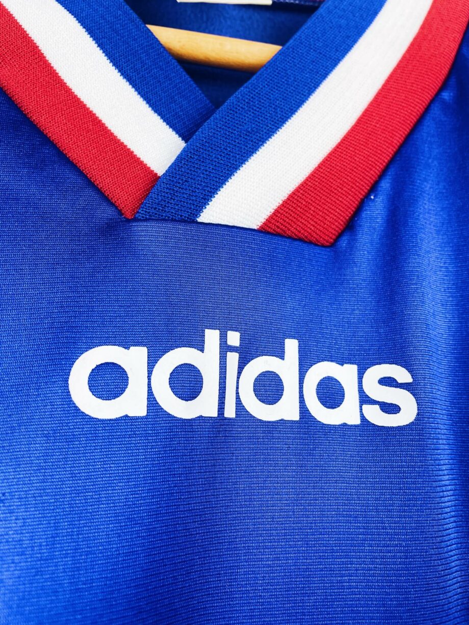 maillot vintage domicile équipe de France espoirs 1996 porté (match worn) ou préparé (match issue) par le numéro 2