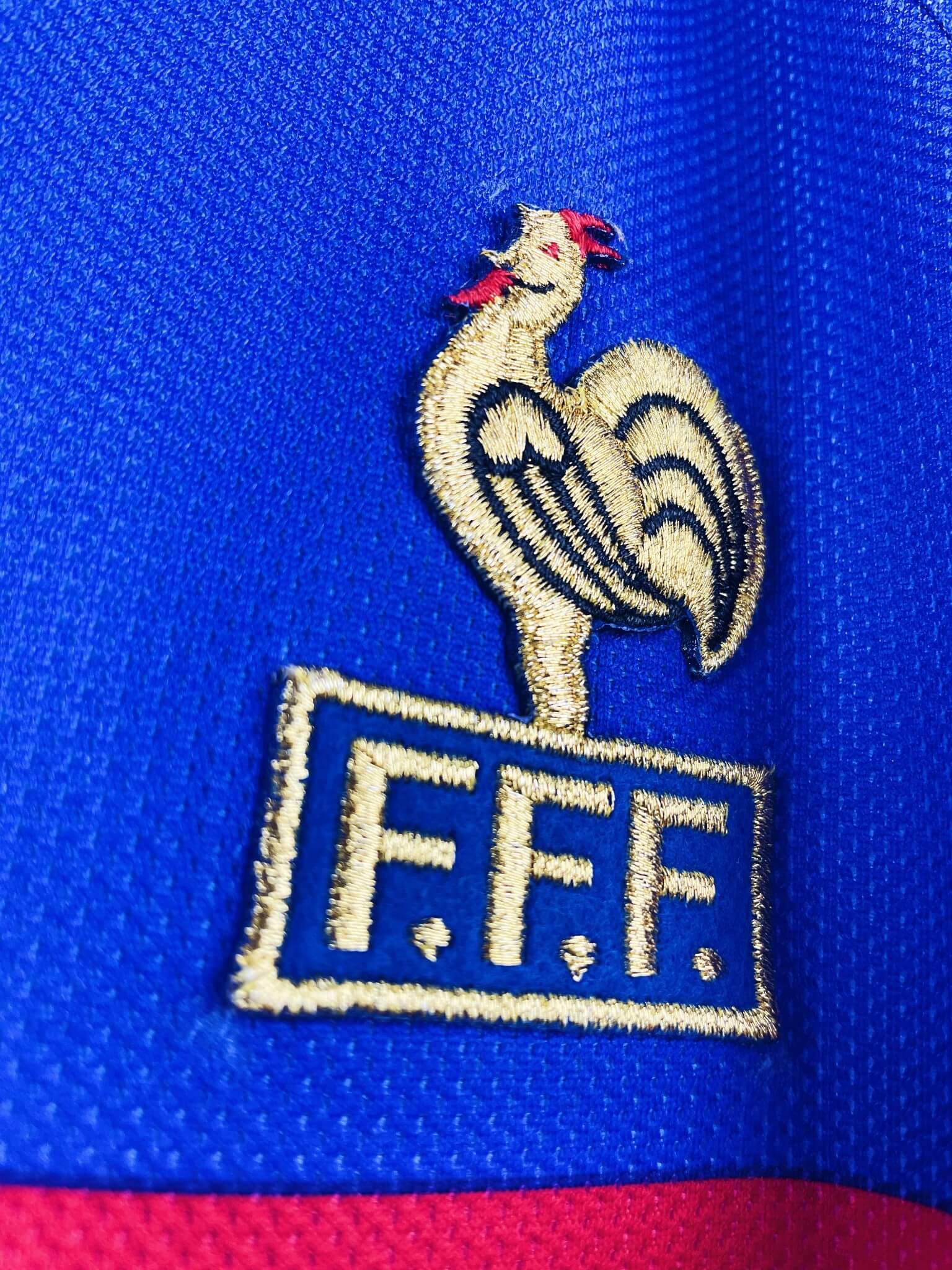 maillot vintage domicile équipe de France 1998 manches longues porté (match worn) ou préparé (match issue) pour le #2