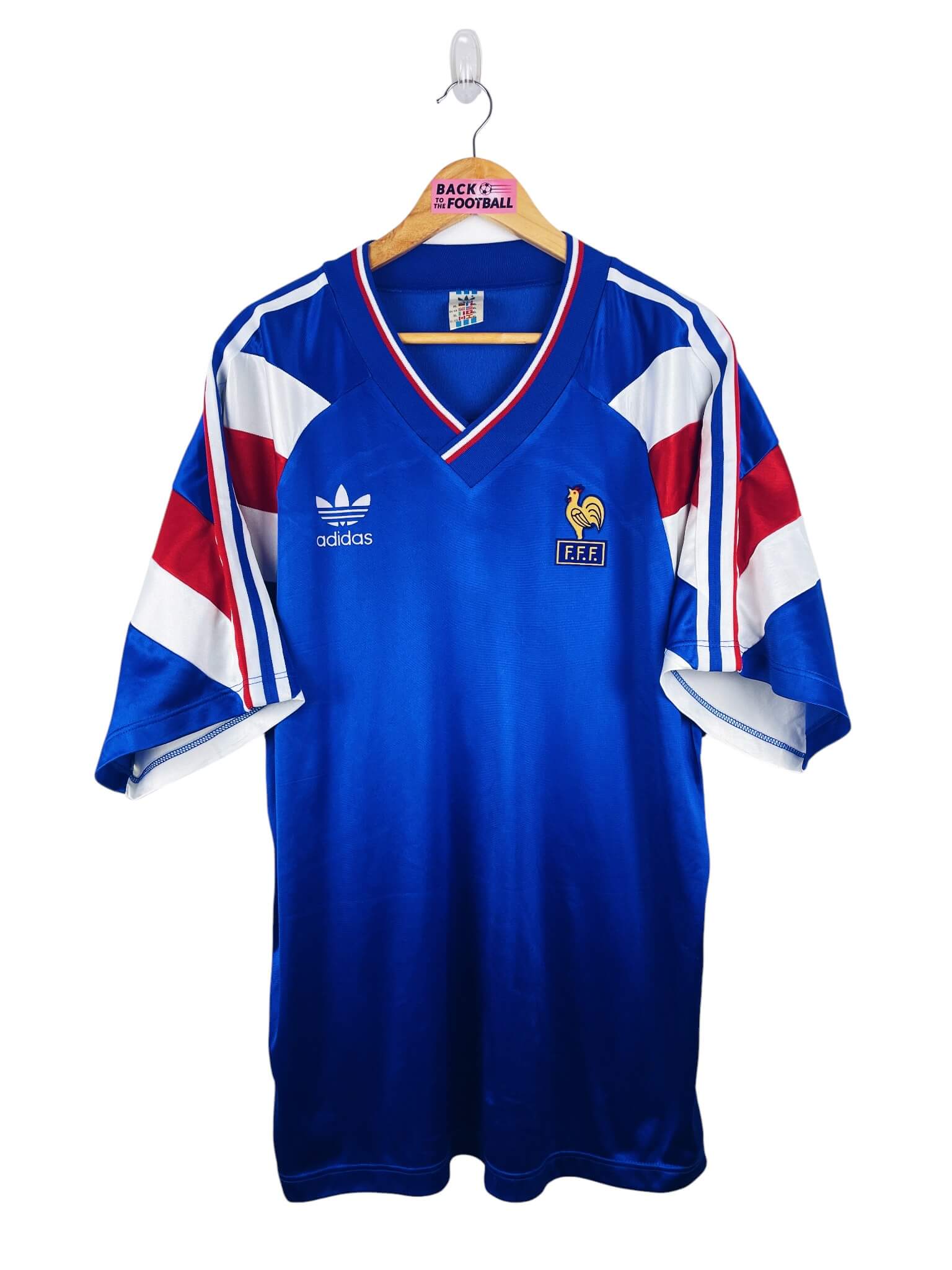 maillot vintage domicile équipe de France espoirs 1994 porté (match worn) ou préparé (match issue) pour le numéro 7