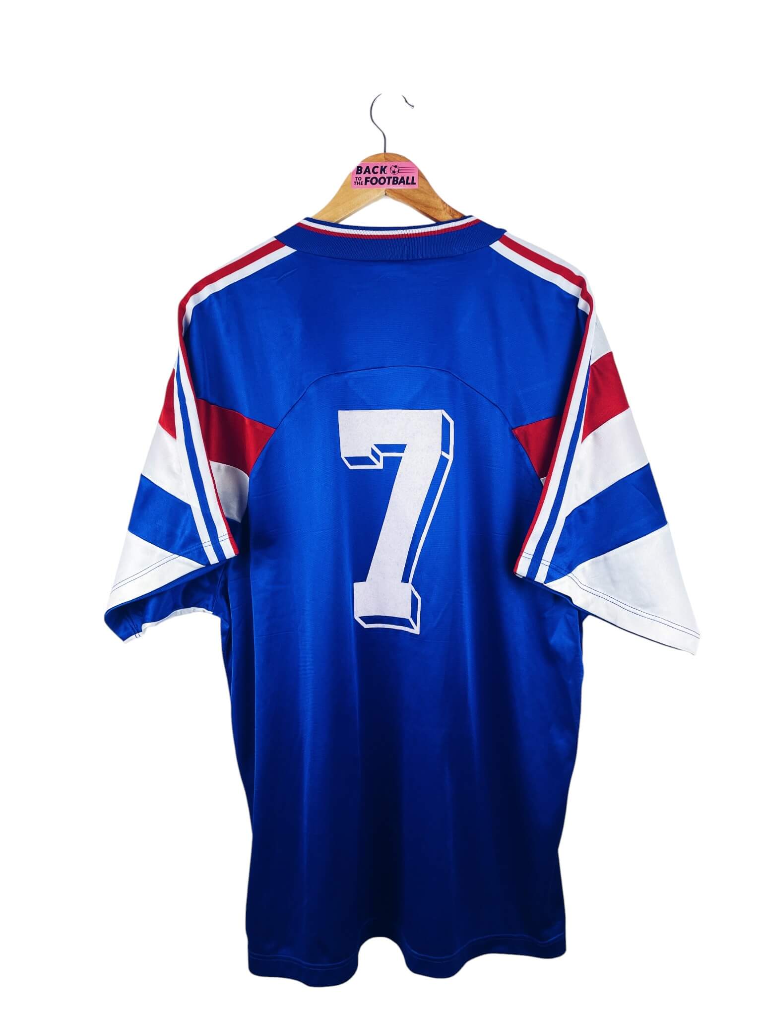 maillot vintage domicile équipe de France espoirs 1994 porté (match worn) ou préparé (match issue) pour le numéro 7