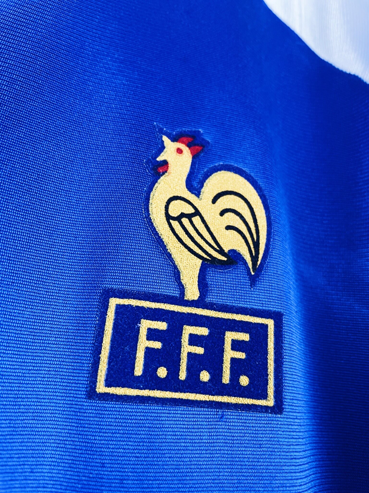 maillot vintage domicile équipe de France espoirs 1994 porté (match worn) ou préparé (match issue) pour le numéro 7