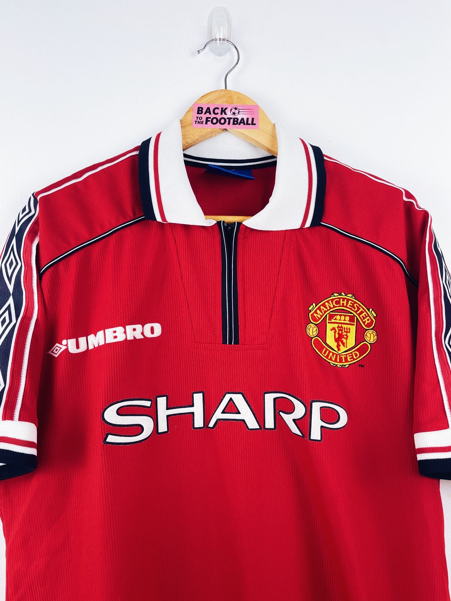 maillot vintage domicile Manchester United 1998/2000 floqué Beckham #7