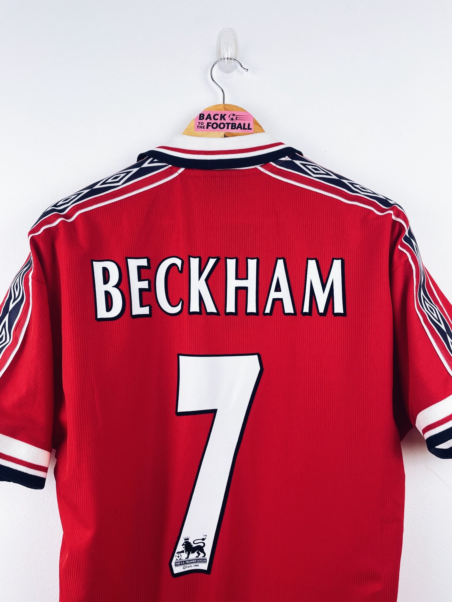 maillot vintage domicile Manchester United 1998/2000 floqué Beckham #7