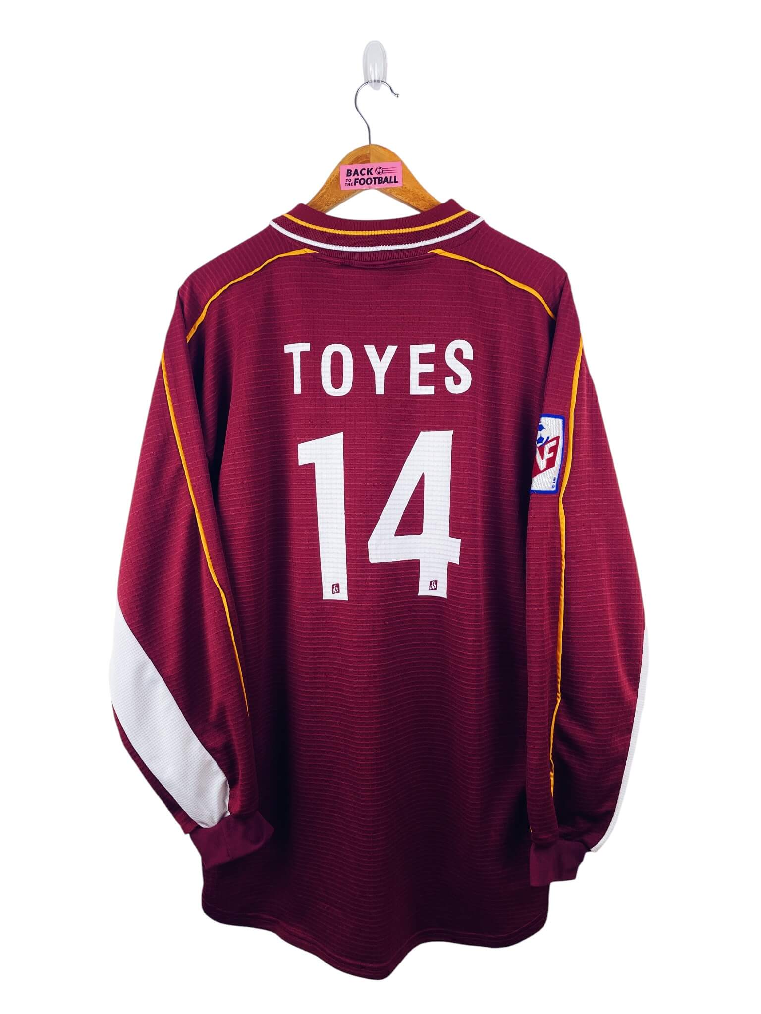 maillot vintage domicile. FC Metz 1999/2000 préparé (match issue) ou porté (match worn) par Toyes #14