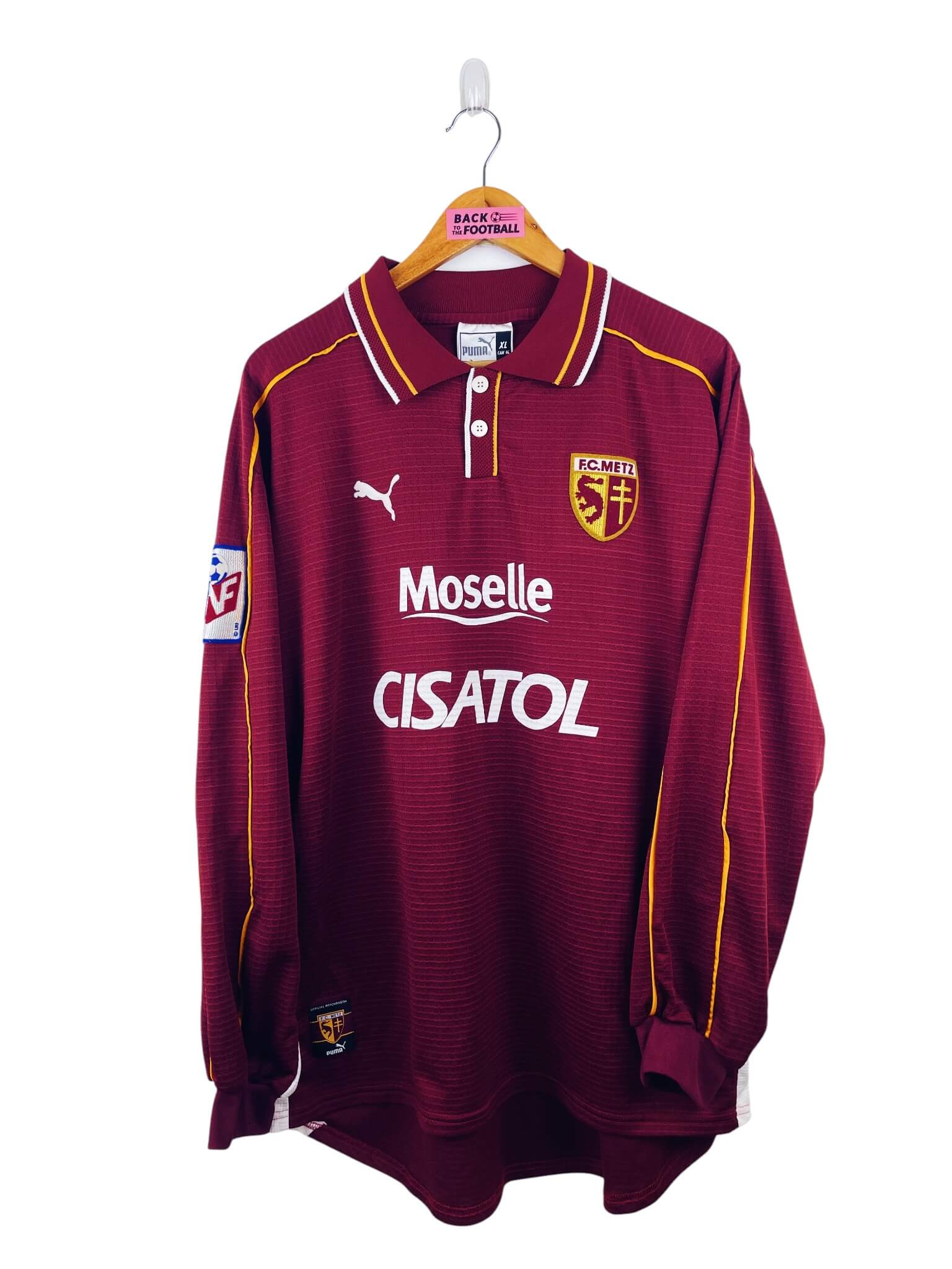 maillot vintage domicile. FC Metz 1999/2000 préparé (match issue) ou porté (match worn) par Toyes #14