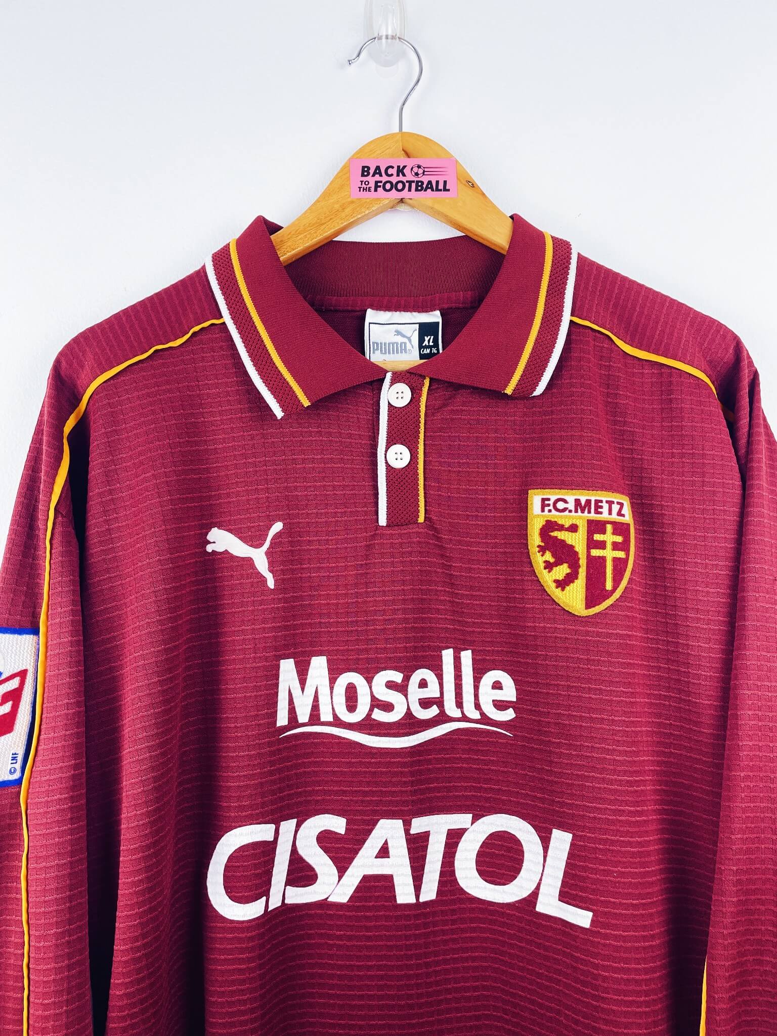 maillot vintage domicile. FC Metz 1999/2000 préparé (match issue) ou porté (match worn) par Toyes #14