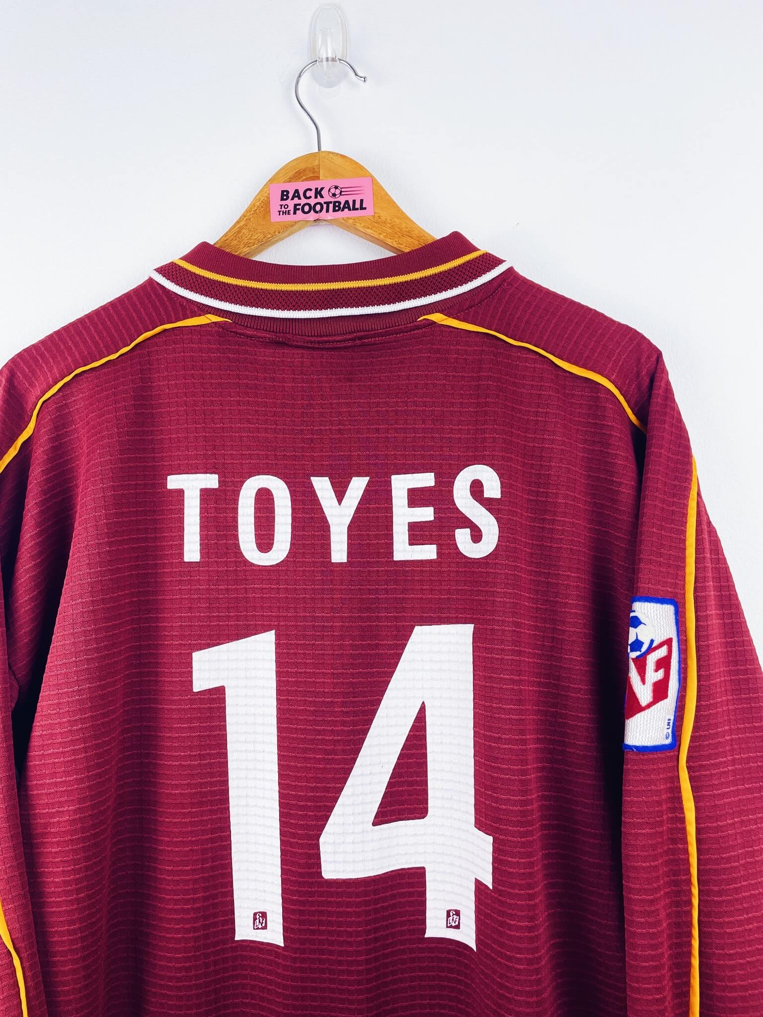 maillot vintage domicile. FC Metz 1999/2000 préparé (match issue) ou porté (match worn) par Toyes #14