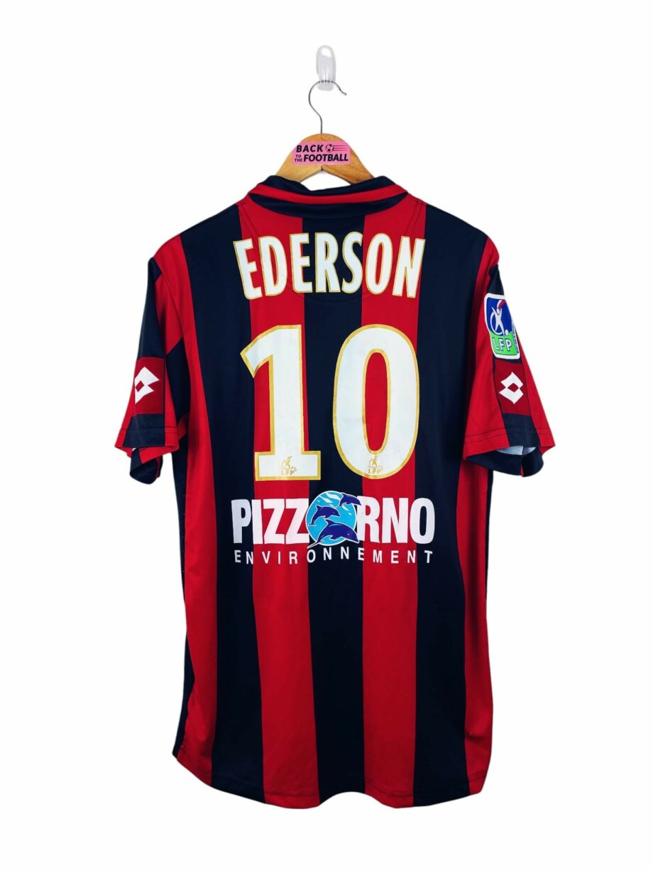 maillot vintage domicile OGC Nice 2007/2008 porté (match worn) ou préparé (match issue) pour Ederson #10