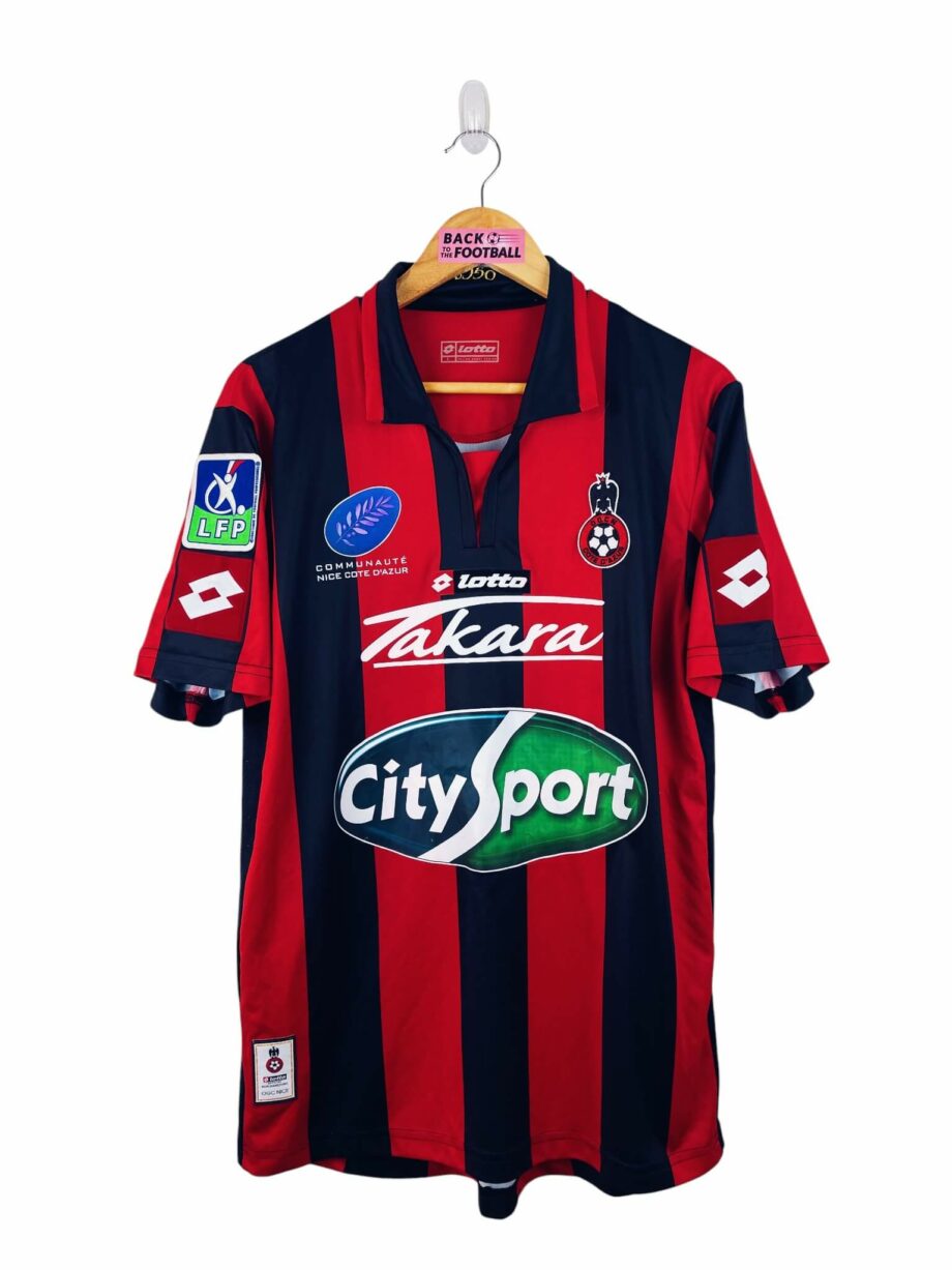 maillot vintage domicile OGC Nice 2007/2008 porté (match worn) ou préparé (match issue) pour Ederson #10