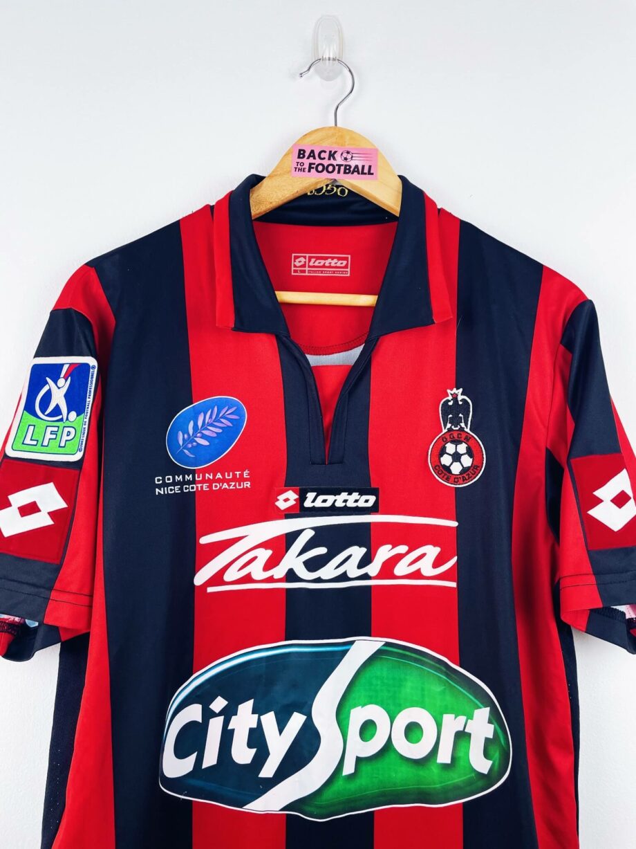 maillot vintage domicile OGC Nice 2007/2008 porté (match worn) ou préparé (match issue) pour Ederson #10