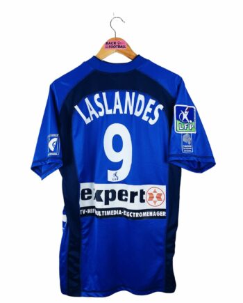maillot vintage domicile SC Bastia 2002/2003 porté (match worn) ou préparé (match issue) pour Laslandes #9
