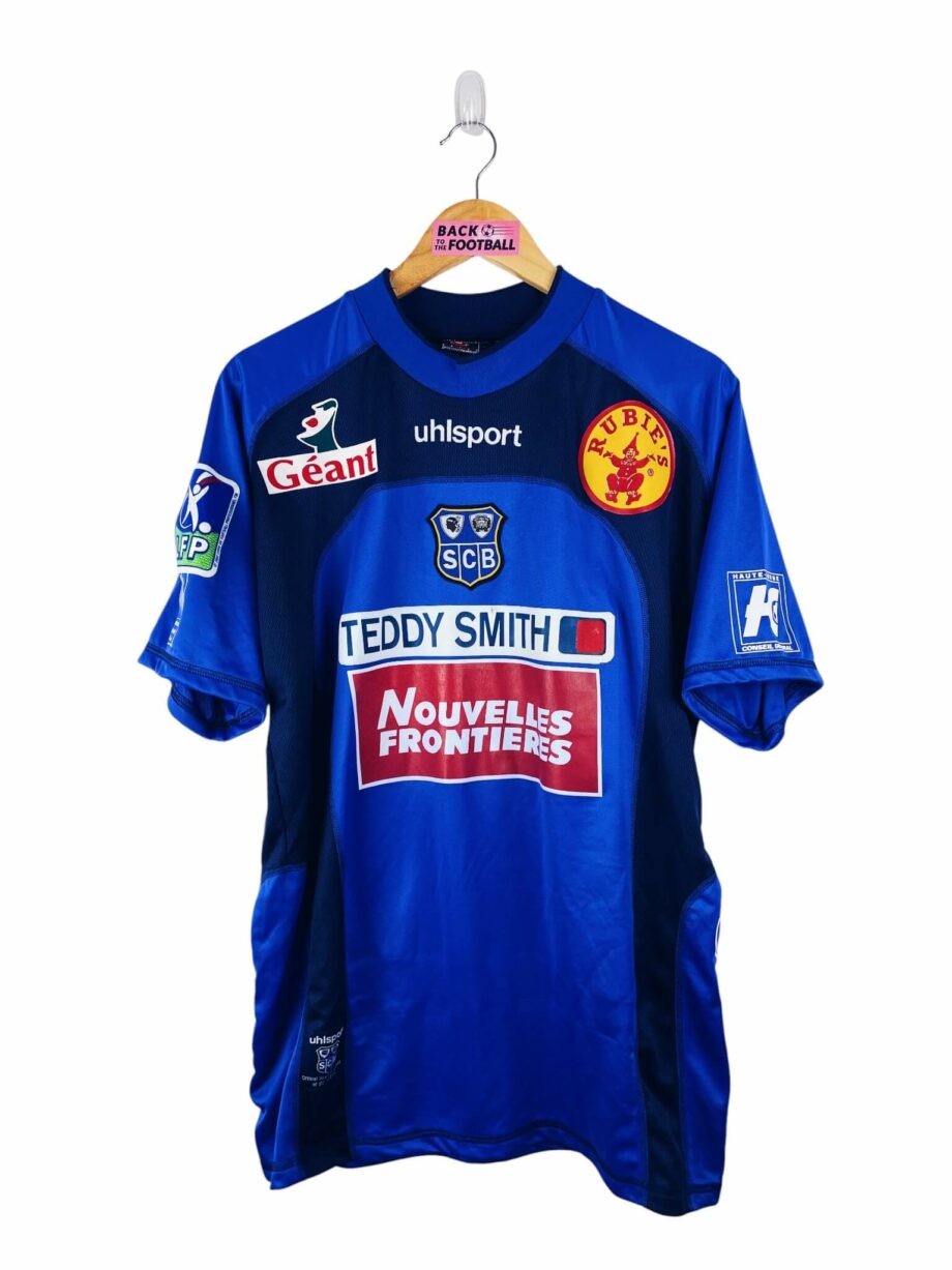 maillot vintage domicile SC Bastia 2002/2003 porté (match worn) ou préparé (match issue) pour Laslandes #9