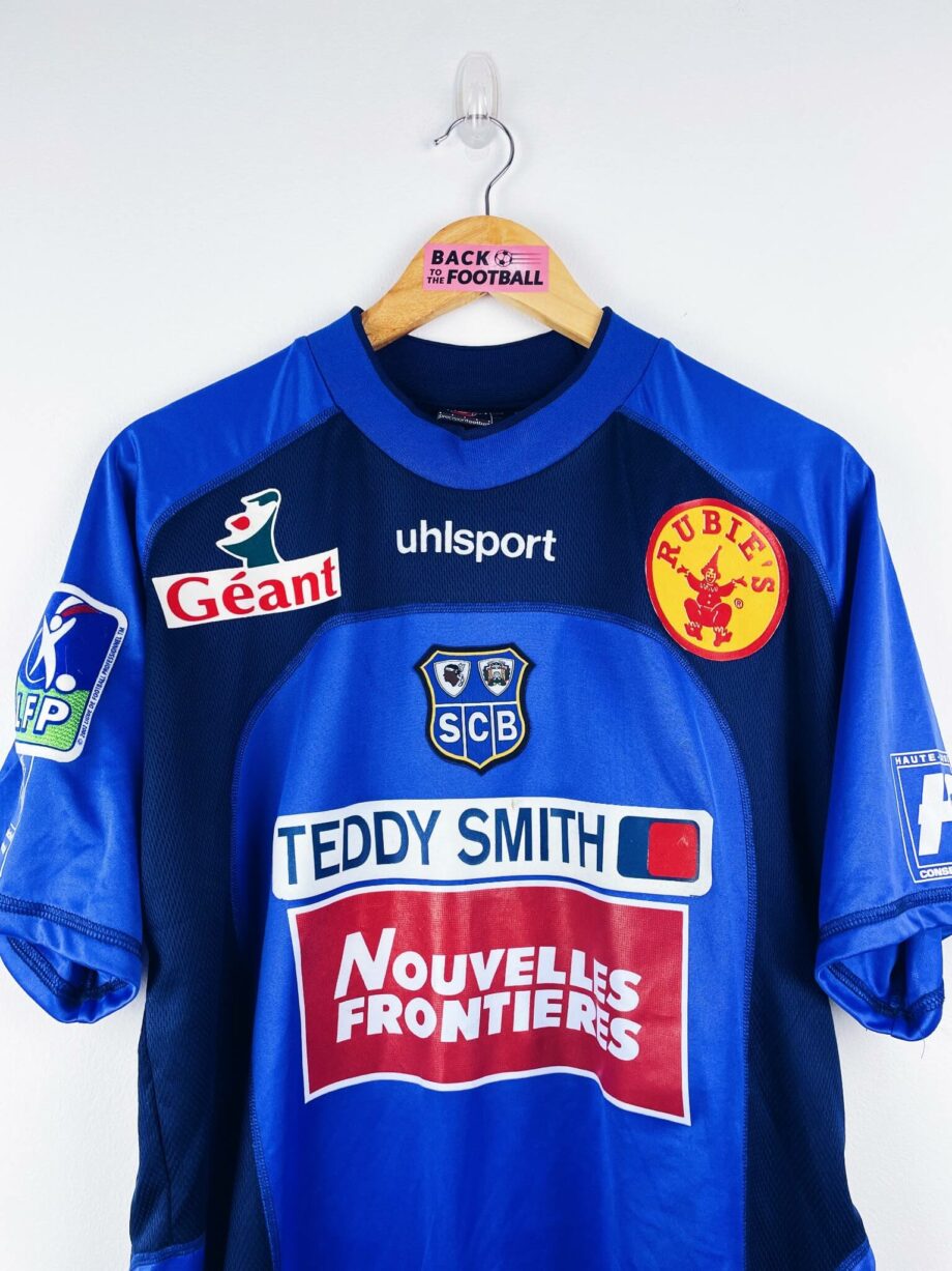 maillot vintage domicile SC Bastia 2002/2003 porté (match worn) ou préparé (match issue) pour Laslandes #9