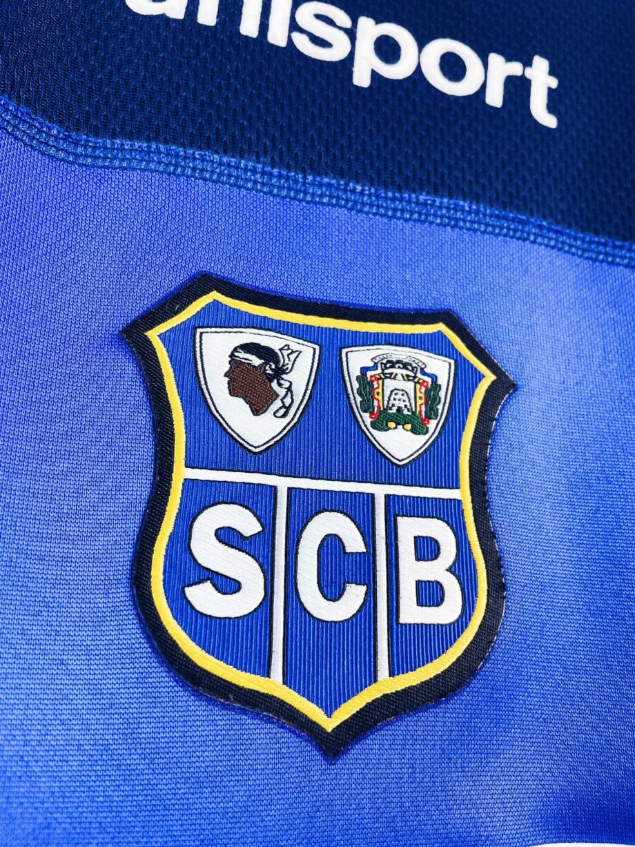 maillot vintage domicile SC Bastia 2002/2003 porté (match worn) ou préparé (match issue) pour Laslandes #9