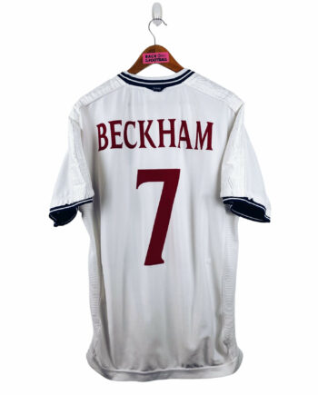 maillot vintage domicile Angleterre 1999/2001 floqué Beckham #7