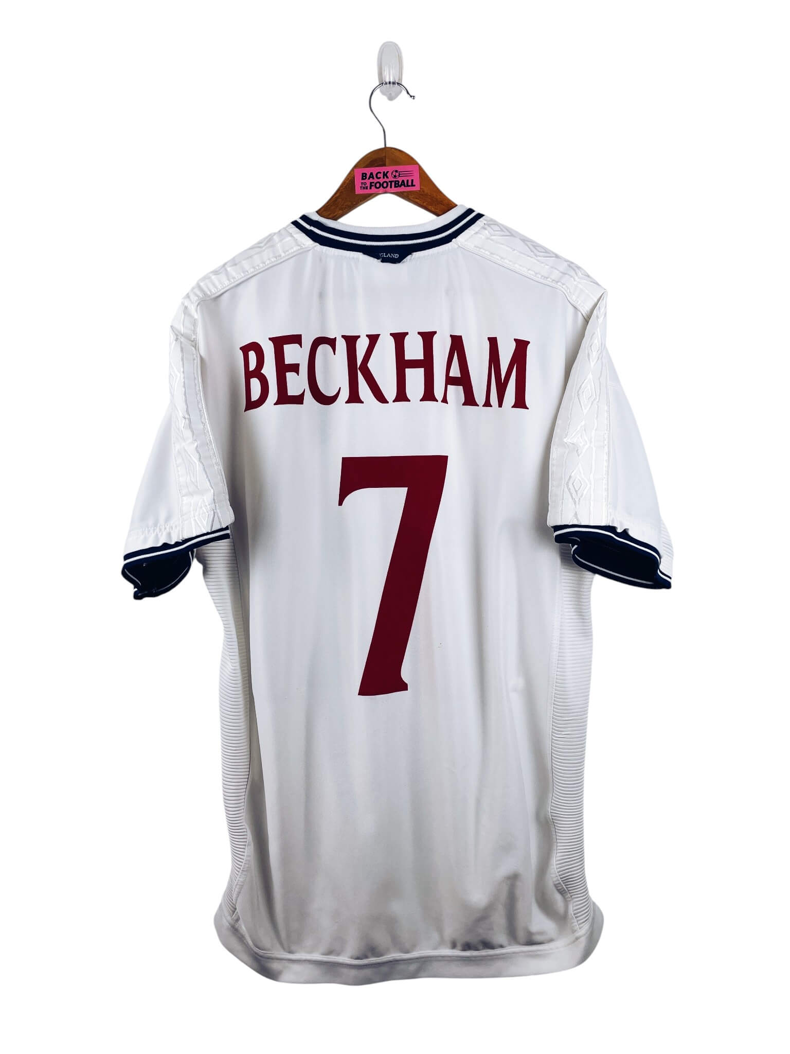 maillot vintage domicile Angleterre 1999/2001 floqué Beckham #7