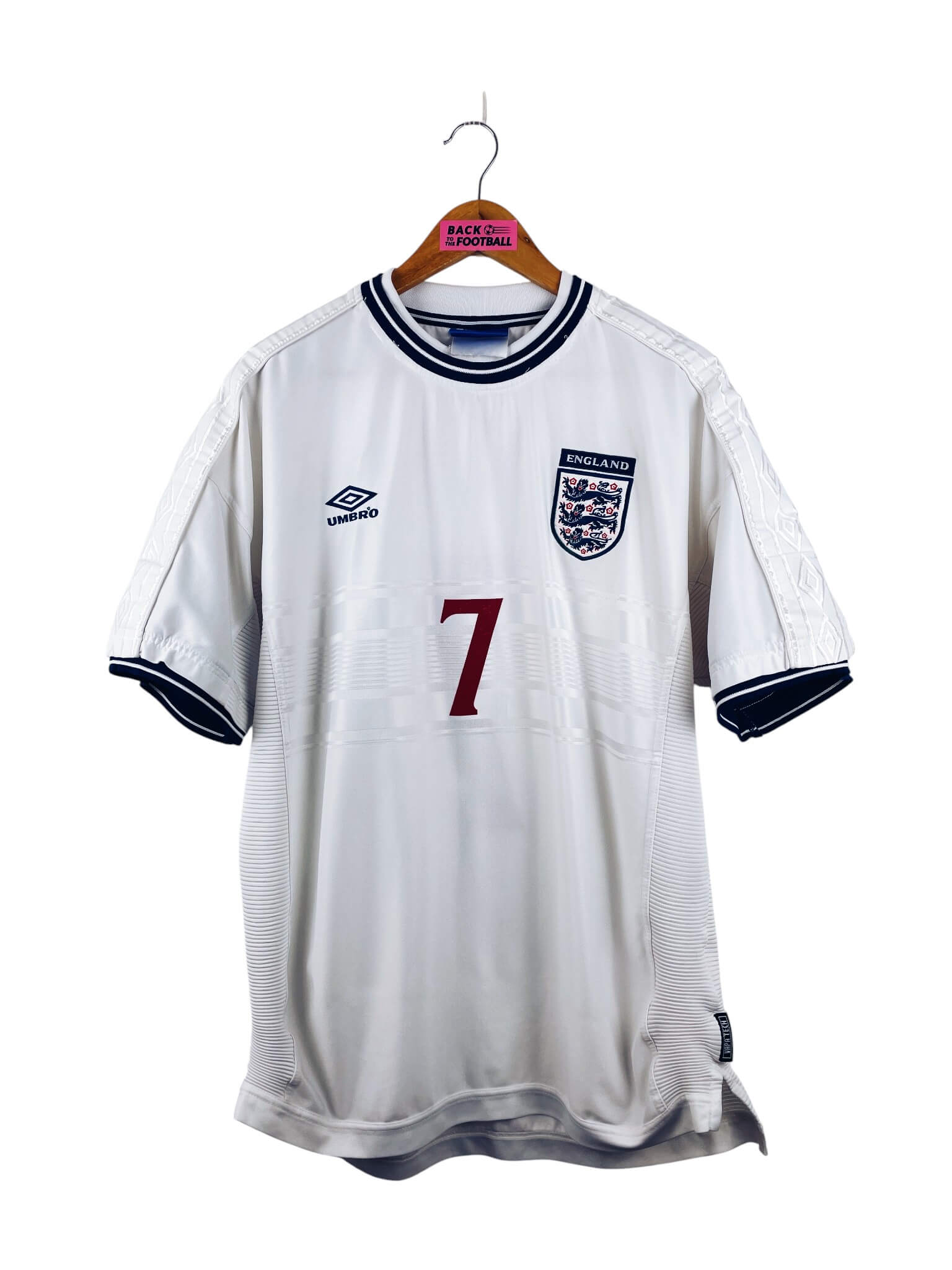 maillot vintage domicile Angleterre 1999/2001 floqué Beckham #7