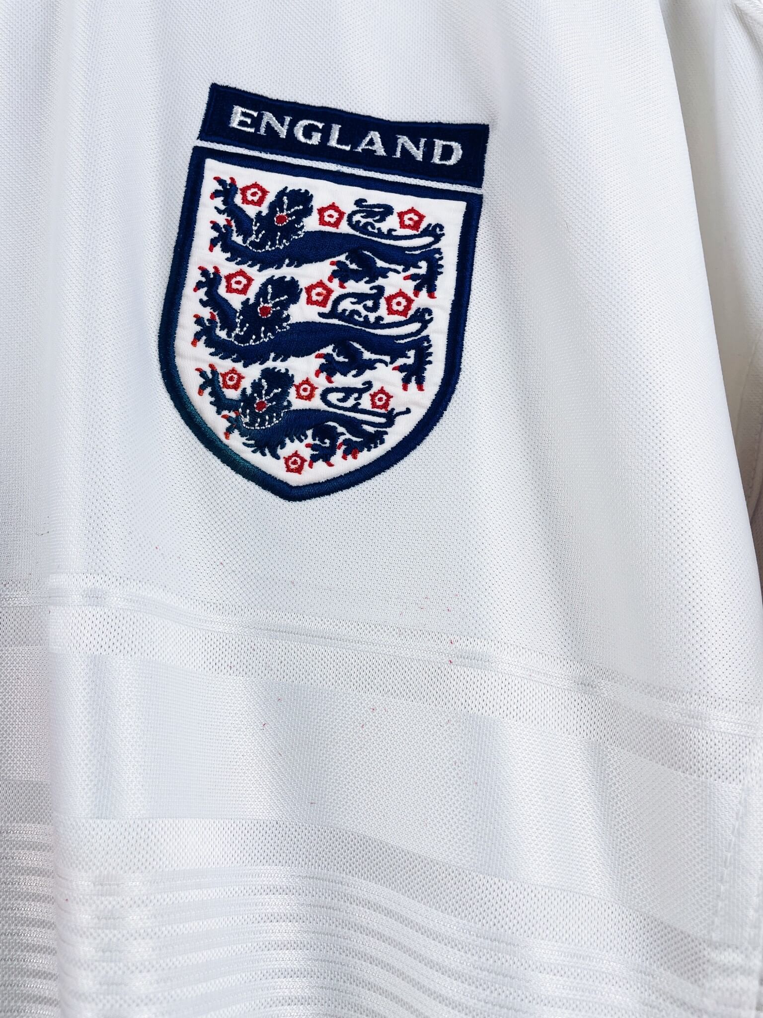 maillot vintage domicile Angleterre 1999/2001 floqué Beckham #7