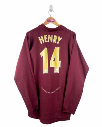 maillot vintage domicile Arsenal 2005/2006 manches longues floqué Henry #14
