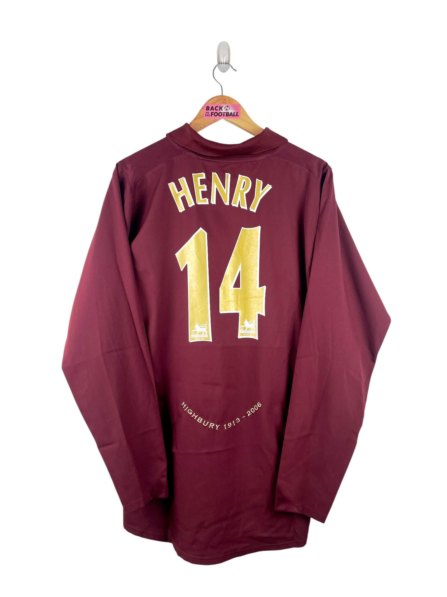 maillot vintage domicile Arsenal 2005/2006 manches longues floqué Henry #14