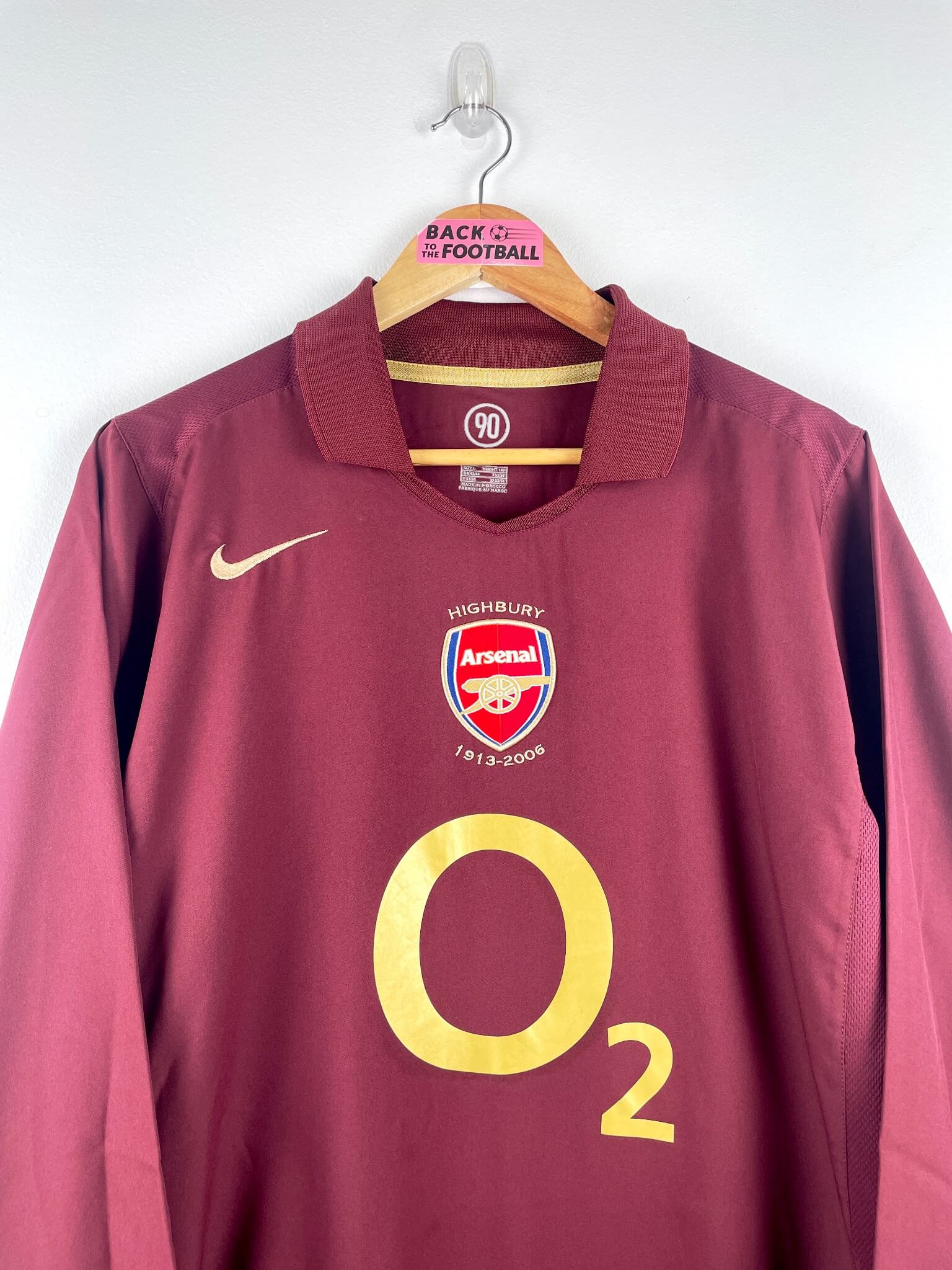 maillot vintage domicile Arsenal 2005/2006 manches longues floqué Henry #14